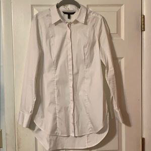 White poplin button down shirt